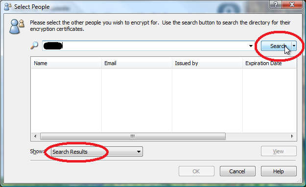 Enter search criteria, such as a last name, and click Search